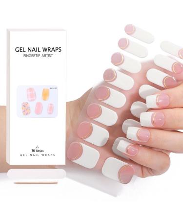 Semi Cured Gel Nails Strips Upgraded Second Generation Self-Adhesive Gel Nail Stickers Salon-Quality Gel Nail Strips UV/LED Lamp Required (BSG-0359)