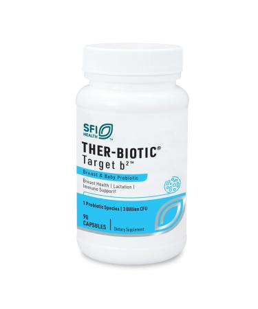 Klaire Labs SFI Health Ther-Biotic Target B2 Breastfeeding Supplement for Lactation Support - Lactobacillus Fermentum Probiotic - Promote Healthy Comfortable Breastfeeding (90 Capsules)