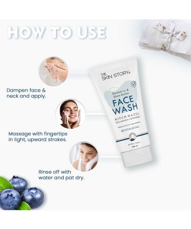 Blueberry Face Wash - Deep Cleansing & Moisturizing Paraben-Free Gel for All Skin Types Minimizes Pores with Witch Hazel - 100ml - Buy Online on GoSupps.com