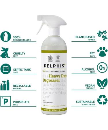Delphis Eco Heavy Duty Kitchen Degreaser - Plant-based Vegan Degreaser Cleaning Spray Free from Fragrances Dyes and Petroleum Solvents 700 ml - Buy Online on GoSupps.com