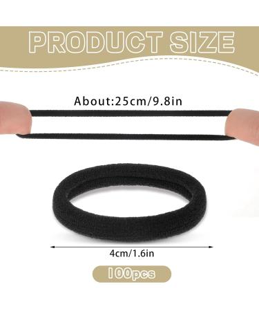 100PCS Black Seamless Hair Ties - Ponytail Holders & Elastics for Women & Girls | Premium Hair Accessories - International Shipping - Buy Online on GoSupps.com