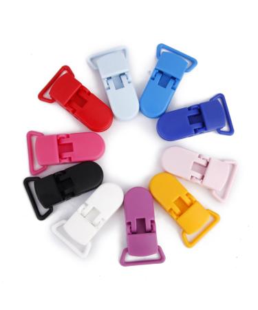Plastic pacifier holder 39 x 16 mm 10 pieces (colored)