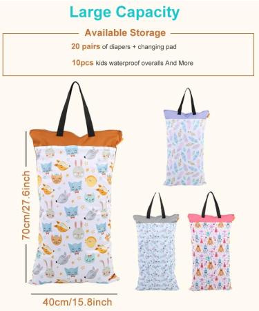 Cloth Diaper Bag Large Hanging Waterproof Wet Dry Reusable Washable Baby Cloth Diaper Bag(EF160) - Buy Online on GoSupps.com
