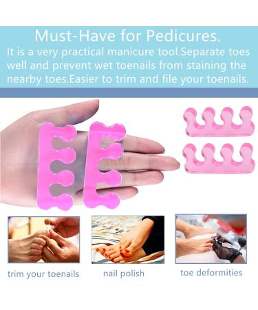 ZaxSota Pedicure Toe Separators - Washable Toe Spacers for Nail Polish, Orthopedic Bunion Relief - 2 Pairs Pink - Buy Online on GoSupps.com