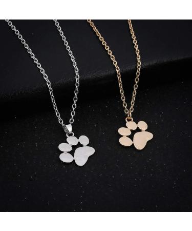 Ushob Paw Print Pendant Necklace - Dog & Cat Paw Prints Jewelry - Perfect Gift for Women & Girls (Golden) - Buy Online on GoSupps.com