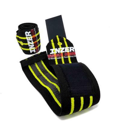Inzer Gripper Wrist Wraps (Pair) - Powerlifting, Weightlifting Yellow Large (36")