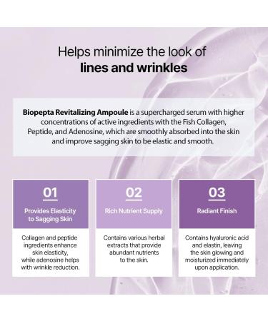 Biopepta Revitalizing Ampoule 0.34 fl oz /10ml Skin Elasticity Wrinkle Care Hydrating Skin with Marine Collagen Peptides Korean Skincare 0 Fl Oz (Pack of 10) - Buy Online on GoSupps.com