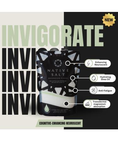 NATIVE SALT LTD Magnesium bath flakes infused with shea oil eucalyptus and peppermint natural source of magnesium mineral bath flakes magnesium recovery vegan and palm oil free 1 kg - Buy Online on GoSupps.com