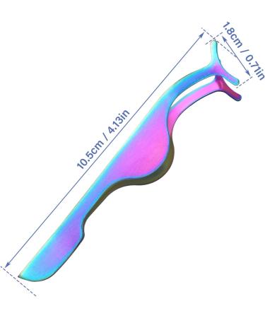 Sibba Eyelash Tweezer Applicator - 1 PC Stainless Steel Curved Fish Tail Tool for Eyelash Extensions Separation & Styling | Rainbow Color - Buy Online on GoSupps.com