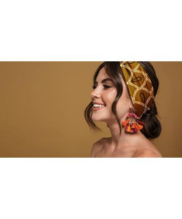 Karma Magenta Floral Headband for Women - Wide Fabric Headband and Stretchy Hair Scarf - Buy Online on GoSupps.com