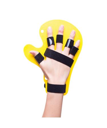 Finger Orthotics Extended Type Fingerboard Stroke Hand Splint Training Support Fit Finger assisted rehabilitation finger board for Splint Apoplexy Hemiplegia Right Left Men Women Yellow