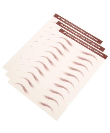 Didiseaon Didiseaon 3 Sheets Waterproof 4D Eyebrow Tattoo Sticker Hair Looking Eyebrow Transfer Stickers Temporary Tattoos For Women Men
