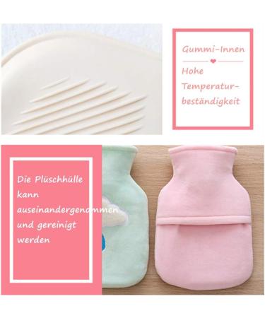 Mini Heat Bottle for Kids & Adults - 0.5L Rubber Heat Bottle with Cover | Sweet Weather Design (Green) - Buy Online on GoSupps.com
