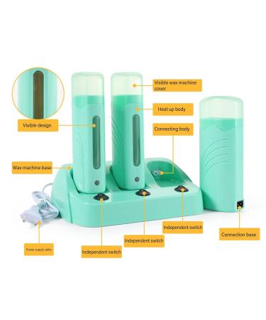 3-Part Wax Roller & Portable Wax Warmer - Fast Heating Hair Removal Device for Travel - Buy Online on GoSupps.com