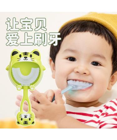 U-Shaped Children s Toothbrush Set (2-12 Years) - Soft Fur & Glue for Gentle Cleaning - Cute Tiger & Frog Designs - Buy Online on GoSupps.com