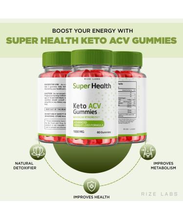 3 Pack Superhealth Keto Gummies - Advanced Weight Loss Belly Fat Apple Cider Vinegar Gummy Supplement - Buy Online on GoSupps.com