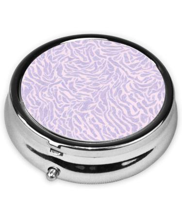 Purple Leaf Printed Mini Round Pill Box | 3 Compartment Travel Organizer | Portable Medicine Case for Home & Office - Buy Online on GoSupps.com