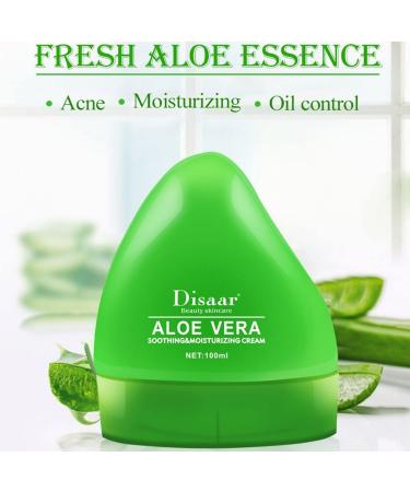 DISAAR Beauty 99% Aloe Vera Soothing Moisturizing Face Cream After Sun Repair Oil Control Acne 100ml/3.38fl.oz - Buy Online on GoSupps.com