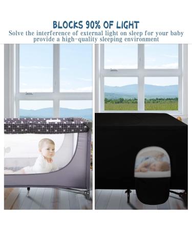 Stretchy Blackout Cover for Pack and Play Travel Crib Canopy - Breathable Baby Netting Tent for Indoor/Outdoor Use - Buy Online on GoSupps.com