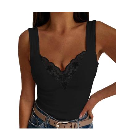 Sports bras for women sleeveless top women black V-neck sexy versatile top tops casual sleeveless stretchy underhirt sexy y2k basic tank top summer tops streetwear xl black