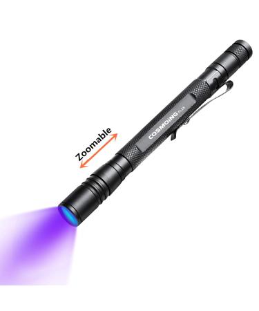 Geekhigh UV flashlight LED 395NM Ultraviolet flashlight zoomable pen black light flashlight IP54 waterproof detector for pet urine cat dog spots bed bug scorpion toilet