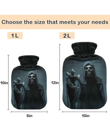 NAANLE Skull Sensensmann Hot Water Bottle 1L Transparent Hand/Foot Warmer for Pain Relief & Heat Therapy | International Shipping - Buy Online on GoSupps.com