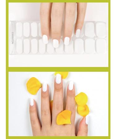 Kalolary 20PCS Nail Adhesive Wrap Gel Polish Strips - Solid White | Self-Adhesive Nail Wrap Stickers for UV/LED Lamp | Easy Cured Gel Nail Decals - Buy Online on GoSupps.com