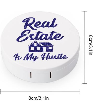 Real Estate Is My Hustle Round Case For Contact Lens Kit Storage Box with Mirror Printed - Buy Online on GoSupps.com