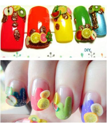 Mini 3D Fruit Slices Nail Art Decoration - Cute Fresh Fruit Clay Rods for Multi Usage - 12 Patterns - Buy Online on GoSupps.com