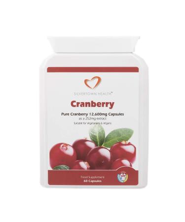 Cranberry Capsules - 12600mg - High Strength Premium Cranberry Fruit Extract Equivalent to 12 600mg of Whole Cranberry Fruit Per Capsule - 60 Capsules