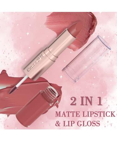 Evpct 2-in-1 Matte Lipstick & Liquid Lipstick Set for Women - Red, Pink, Mauve, Nude, Brown, Beige - Long Lasting, Smudge Proof, Waterproof - 3Pcs Pack - Buy Online on GoSupps.com