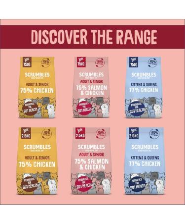 Scrumbles All Natural Dry Cat Food With 75% Chicken and Fresh Salmon High Protein Food for Adults And Seniors 750 g 750 g (Pack of 1) - Buy Online on GoSupps.com