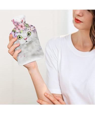 Buy White Cat Plush Hot Water Bottle | Hand Warmer for Adults & Children - 26.5x15.3cm | International Shipping - Buy Online on GoSupps.com