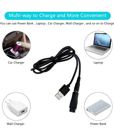 5V USB Mesh Cable Razor Charger Set | 7 Plugs USB Adapter for Remington & Philips Razors | Compatible with All Electric Haircut Devices - Buy Online on GoSupps.com