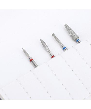 Sonew Nail Drill Bits with Storage Bag Waterproof PU Leather Nail Grinding Bits Organizer for Home Travel Salon - Buy Online on GoSupps.com