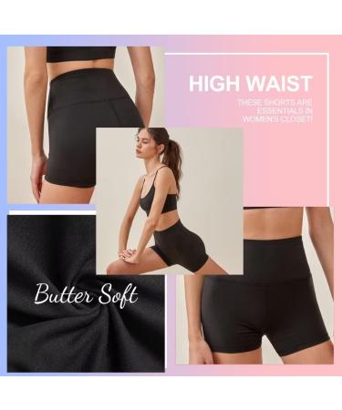 QGGQDD 3 Pack High Waisted Biker Shorts for Women - Buttery Soft 5 Workout Yoga Shorts - Small-Medium - Black/Beige/Light Grey - Buy Online on GoSupps.com