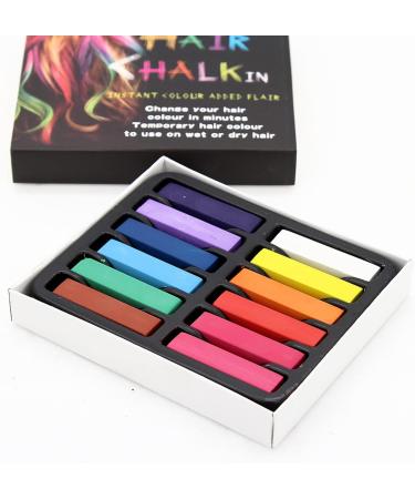 12 Colors MKNZOME Hair Chalk Set for Kids and Adults - Temporary Hair Coloring for Halloween, Christmas, Birthday Party - Girls Ages 8-12 - Buy Online on GoSupps.com
