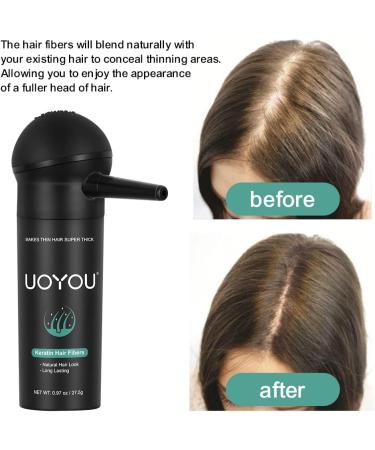 UOYOU Medium Blonde Hair Fibres 27.50g Bottle | Keratin Hair Loss Concealer for Men and Women | Hair Building Fibres Powder - Buy Online on GoSupps.com