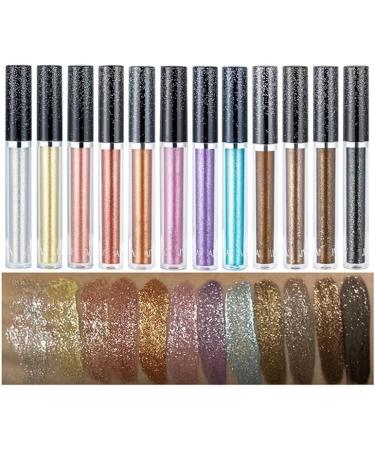  HIFFEY Pearlescent liquid eyeshadow for women highlighter glitter eyeliner diamond glitter waterproof eye makeup beauty (Color: 12) - Buy Online on GoSupps.com