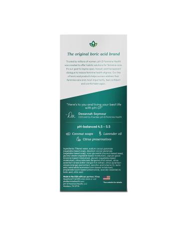 pH-D Feminine Health Boric Acid Foam Wash - pH-Balanced, Paraben-Free, Plant-Based - Sensitive Skin - 6oz - Buy Online on GoSupps.com