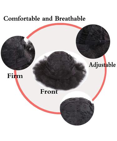 XTrend 8-Inch Short Afro Curly Wig - Heat-Resistant Synthetic Black Fluffy Hair for Black Women | 1B Color - Buy Online on GoSupps.com