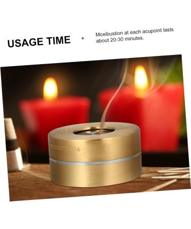 Healvian 3pcs Moxibustion Box Tool | Pure Copper Ai Box Massage Instrument - 8x8cm - Golden - Buy Online on GoSupps.com