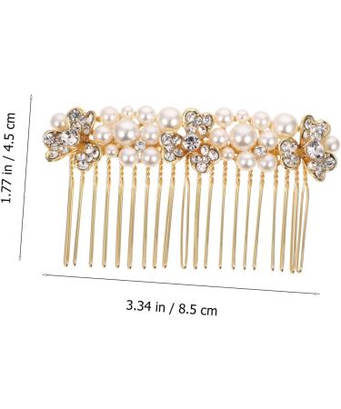 Beaupretty Pearl Headpiece alloy rhinestone hair bride rhinestone hair bride hair golden hair headpiece hair side pearl rhinestones crystal Rhinestone Hair Accessories - Buy Online on GoSupps.com