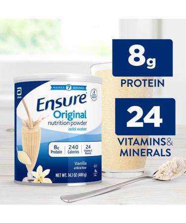Ensure Original Nutrition Powder | Vanilla Protein Powder | Small Meal Replacement Shake Mix | 8g Protein 24 Vitamins & Minerals | Immune Health | 14.1 oz -pack of 6 14.1 Ounce (Pack of 6) - Buy Online on GoSupps.com