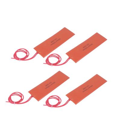 Rubber Heating Pad 4 Pack Silicone Rubber Heating Pad Flexible Silicone Heating Mat Rubber Heating Blanket for Industrial Equipment 20W 12V