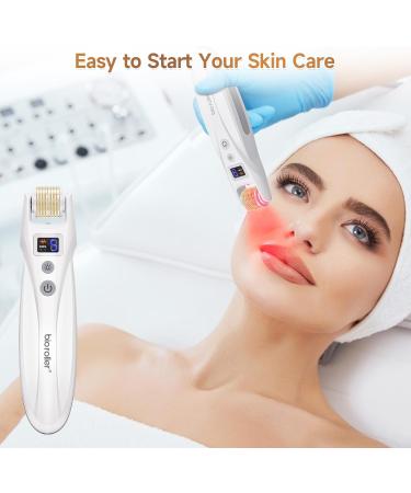 Yofuly Derma Roller Electric EMS Beard Roller with 2 LED Light Professional Beard Dermaroller for Body & Face Skin Care - Buy Online on GoSupps.com