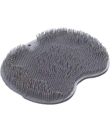 WALULAN Silicone Bath Body Brush Foot Back Massage Pad Grey | Exfoliating Non-Slip Bath Pad with Suction Cup - Buy Online on GoSupps.com