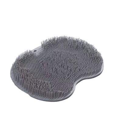 WALULAN Bath Body Brush Foot Back Massage Pad Silicone Exfoliating Non-Slip Bath Pad with Suction Cup Grey