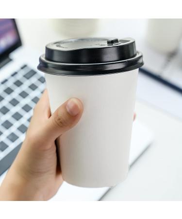 12 oz RACETOP Paper Coffee Cups with Lids 100 Pack - Disposable Hot Cups - Buy Online on GoSupps.com