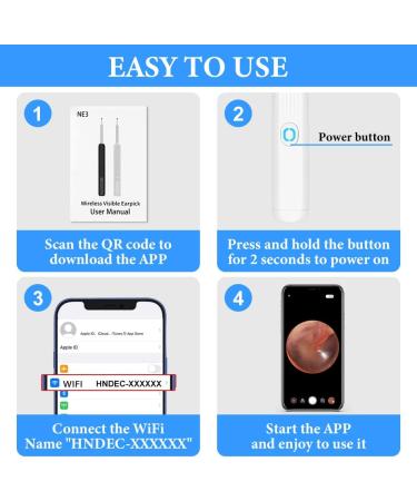 ACWOO Ear Wax Remover - 1296P HD Wireless Ear Wax Removal Kit with Camera - Visual Otoscope Ear Cleaner for Adults, Kids & Pets - Buy Online on GoSupps.com